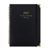 Paper Made 1117 Weekly Planner Solid Color Twin Wire Binding Floral Spiral Notebook Flexible Cover Tab Divided A1 Agenda Book