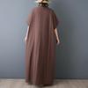 Short sleeve Plus size Cotton vintage floral plaid new in dresses for women casual loose Maxi long summer dress