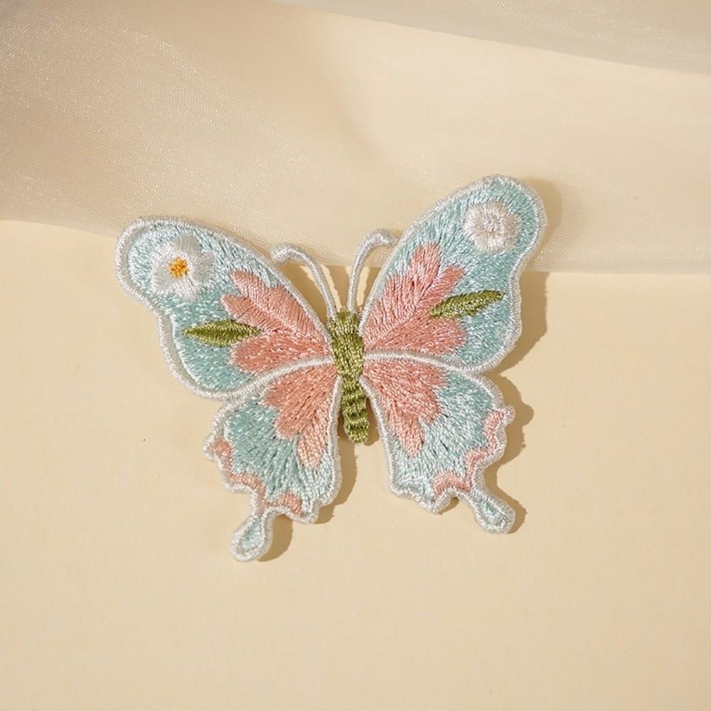 2pcs Heat Transfer Flower Patches Embroidery Design Butterfly Patches For Clothing Accessories
