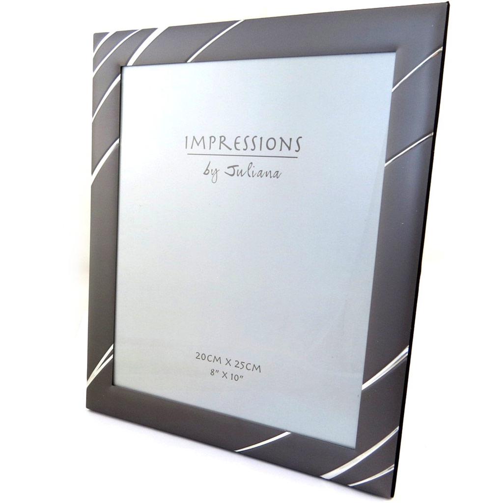 Les Trésors De Lily [M9632] - Cadre Photo 'Design' aluminium  gris anthracite (20x25 cm)