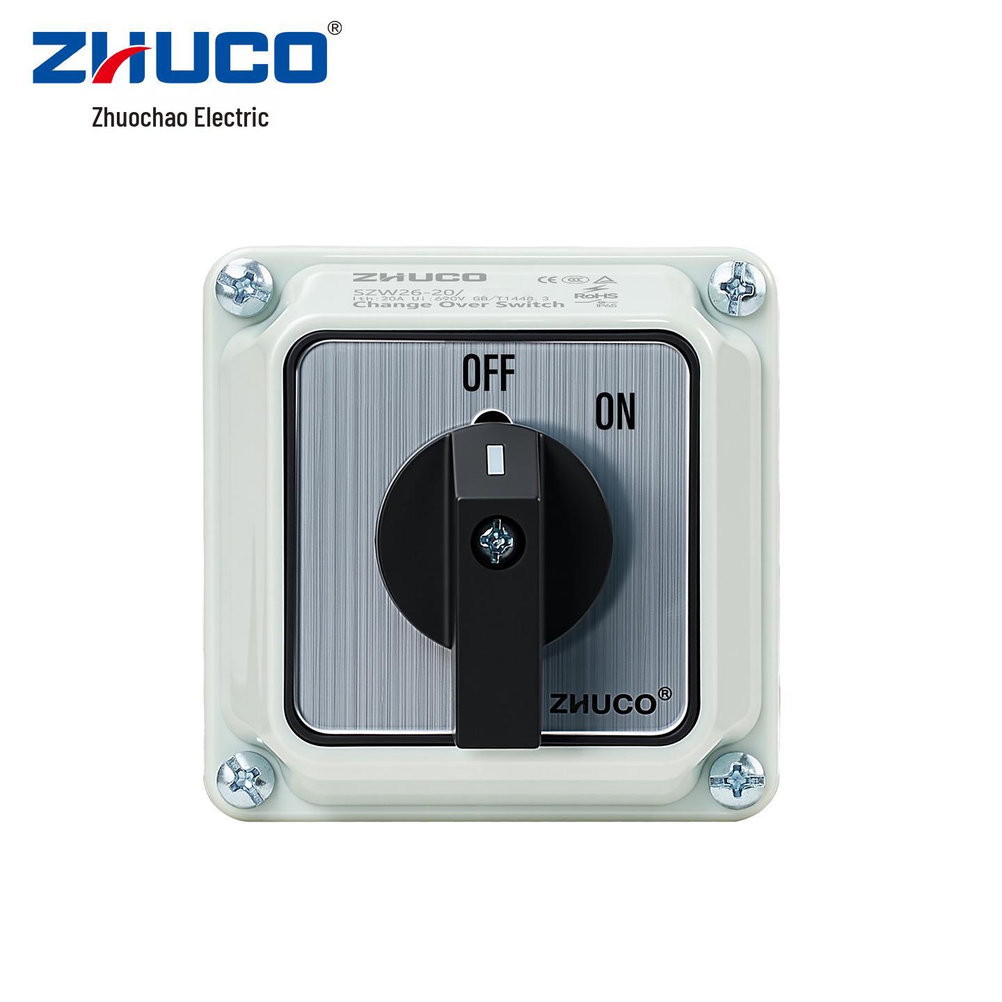 

Zhuochao SZW26-20/C08.4BF Universal Four-Position Two-Speed Changeover Switch with Protective Box