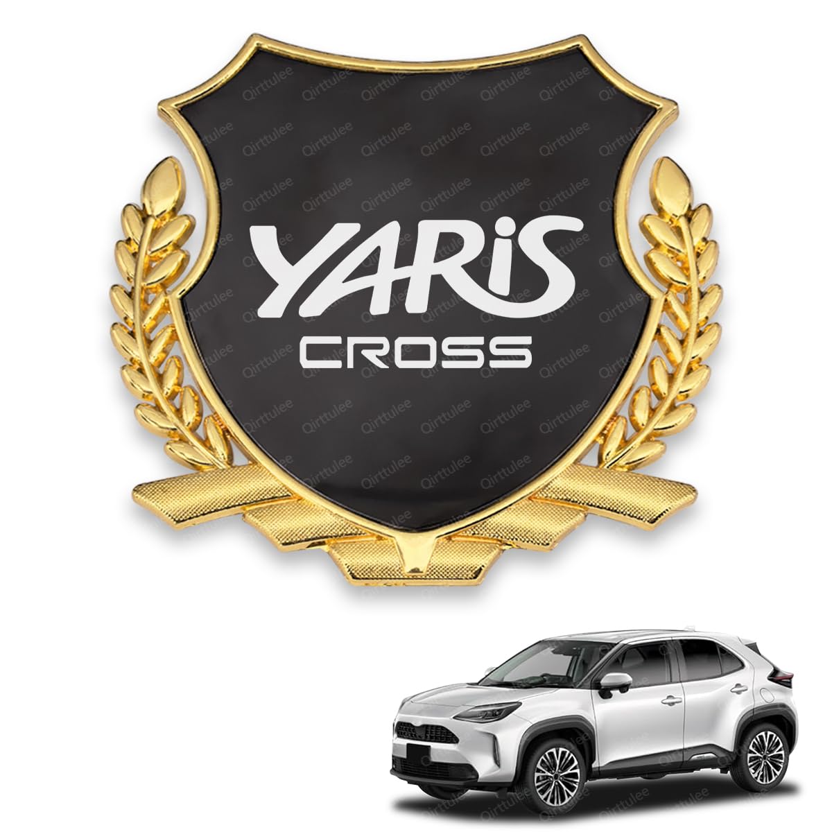 

Yaris Cross Car Metal Emblem for Yaris Cross 10 Series and 15 Series 2020 Car Sticker Car Logo Decorative Sticker Mirror Yaris Emblem, (August серый