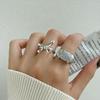 Dongdaemun Butterfly Pearl 925 Sterling Silver Fashion Ring - Simple Luxury Women's Trend.