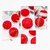 12 Stück 8cm Beflockte Weihnachtskugeln Set Rot Grün Weihnachtsbaumschmuck Partygeschenke
