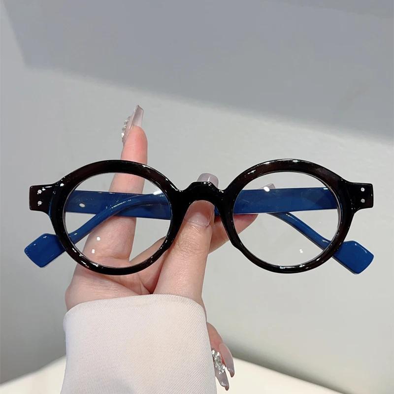 Vintage Round Optical Frames Men  New Fashion Blue Light Blocking Glasses Women Trendy Chic Brand Design Eyeglasses