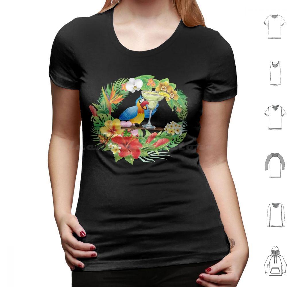 Parrot With A Margarita T Shirt Men Women Kids 6xl Parrothead Buffett Shark Tropical Volcano Parrot Margaritaville Beach