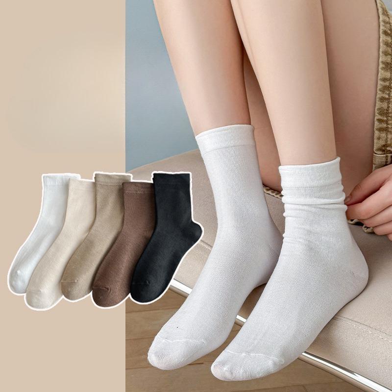 Female Spring and Autumn Sweat Absorption Deodorant Loose Mouth In The Tube Socks