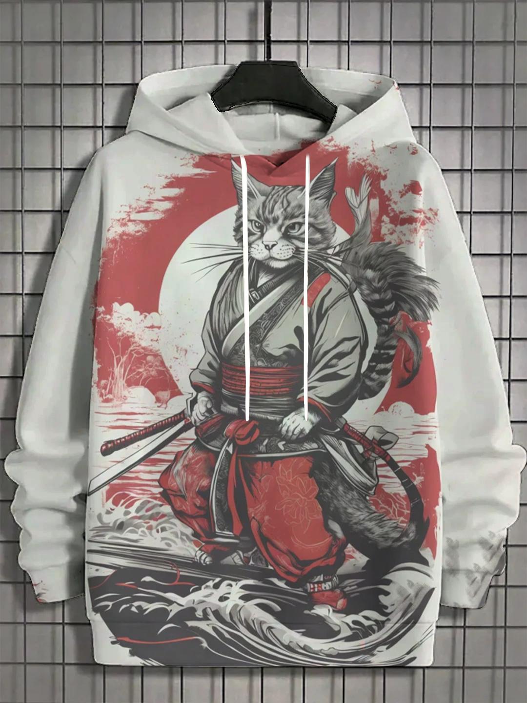 Осень и зима Новая мужская толстовка с капюшоном с 3D принтом во весь рост и принтом — фото 6