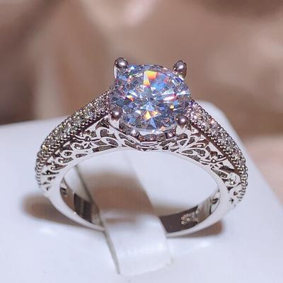 Nový módní jednoduchý set diamantový prsten ženy 925 Razítko Flash bílý zirkonový prsten Party svatební dárek