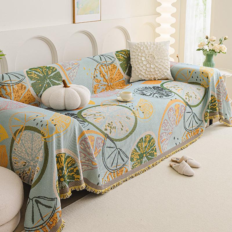 Vintage Chenille Sofa Towel Jacquard Four Seasons Universal Sofa Blanket One Piece Tassel Edge Sofa Towel Inclusive Cover Cloth