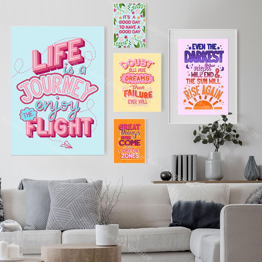 Citation positive motivante, typographie, affiche inspirante, art mural  édifiant, citation joyeuse, peinture sur toile, décoration de chambre  d'enfant – acheter les meilleurs produits dans la boutique en ligne Coolbe, image size:1000x1000