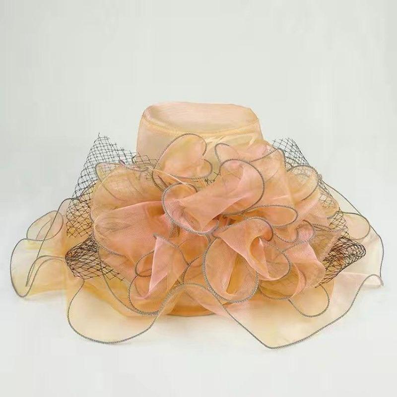 Creative Hat Summer Hat UV Protection Organza Fashion Net Gauze Cap Wide Brim Hat Female Sun Hat