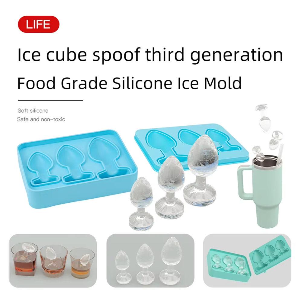 Funny Silicone Ice Cube Mold Prank Anal Plug Shaped Ice Tray Reusable Funny Cocktails Whiskey Beer Drink ice-Cube Maker