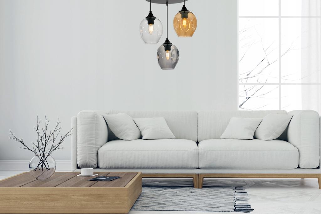 MODERN CEILING HANGING LAMP GLASS CHANDELIER