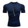 Men's Quick Dry Compression Workout T Shirt, Anime Samurai Katana Printed Athletic Undershirt for Running Training Gym F
