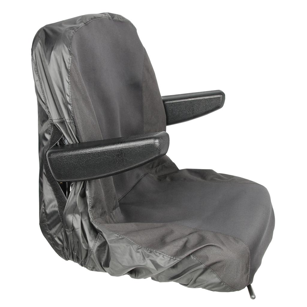 Riding Lawn Mower Seat Cover, Waterproof Tractor Seat Cover with 2 Storage Pockets, Large, Black