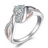 CAOSHI Luxury Two Tone Style Engagement Ring Lady Fashion Bright Zirconia Finger Zircon Fashion Women Wedding Band Accessories