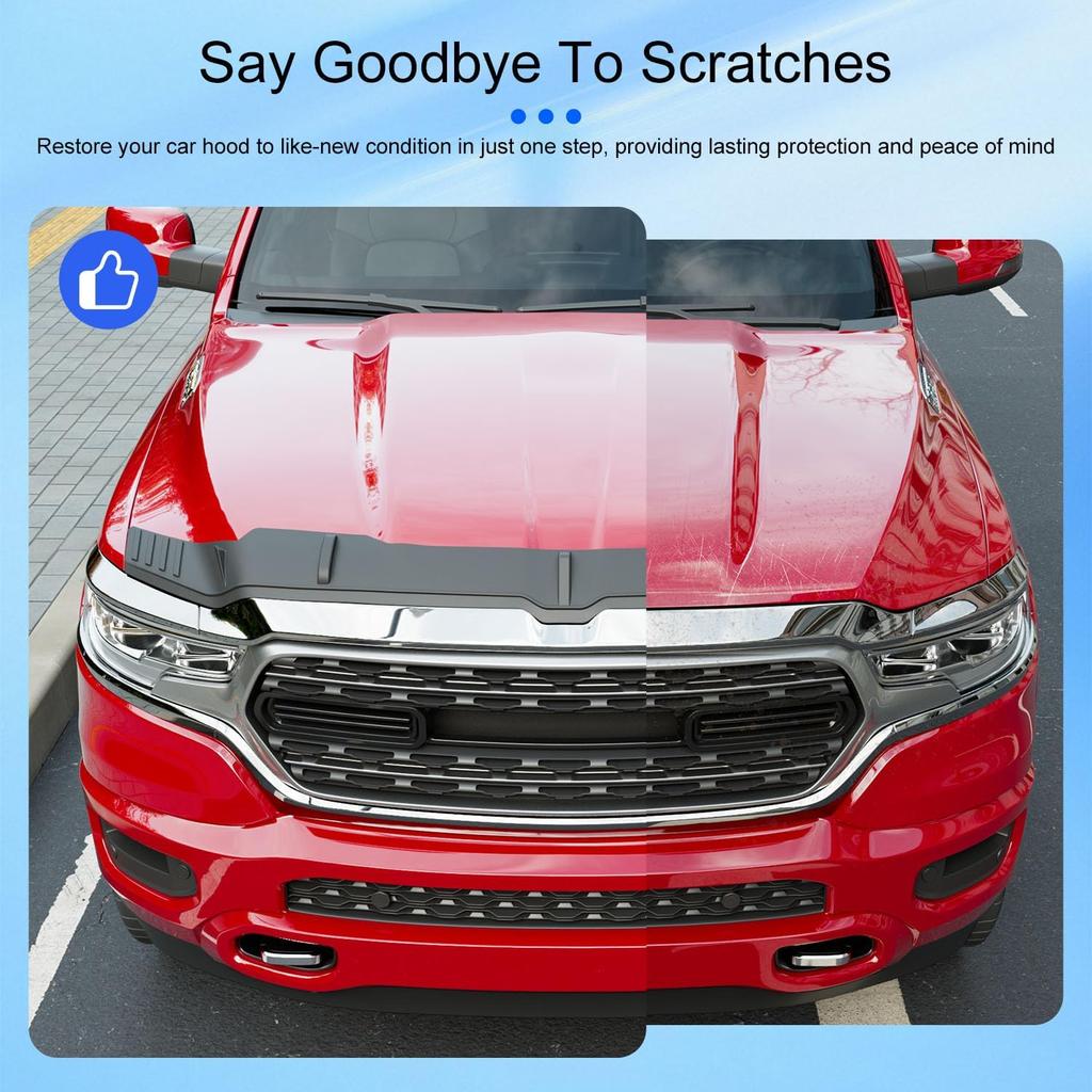 Hood Protector Compatible with 2019-2025 Dodge RAM 1500 Deflector TPE Hood Shield Replacement for 2019-2023 2024 2025 Dodge RAM 1500 Accessories