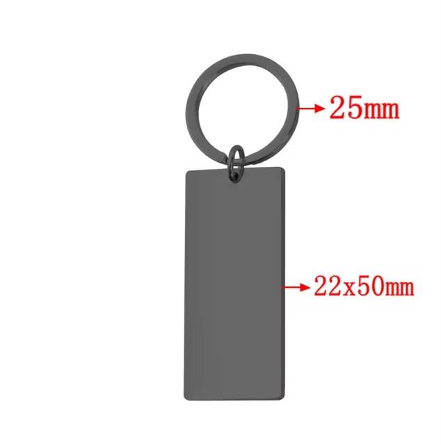 10Pcs/Lot Strip Blank Mirror Polished Stainless Steel Keychain For DIY Custom Women's Men's Keychain