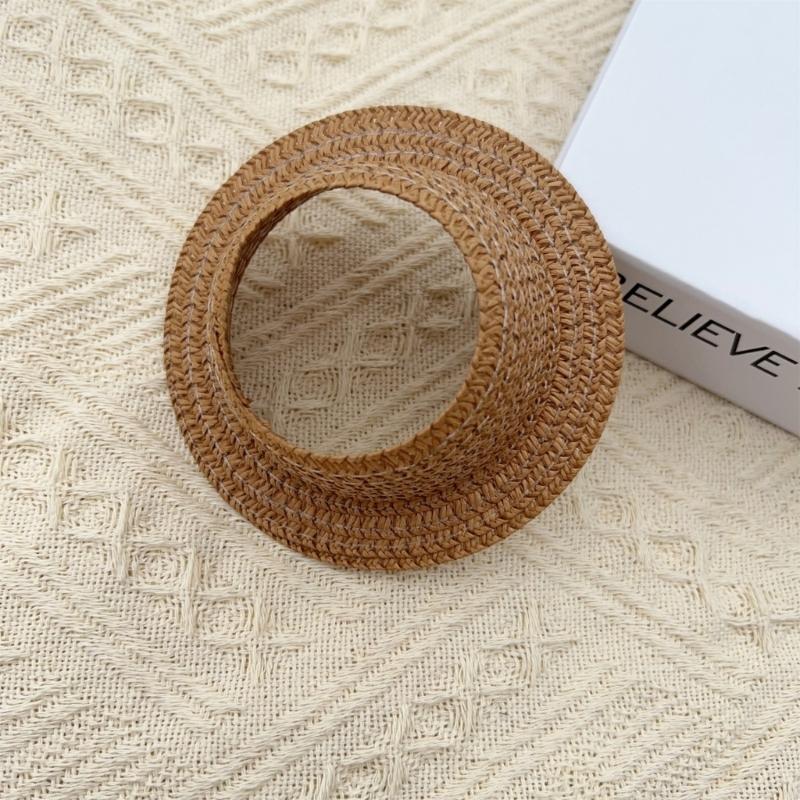 Elegant Woven Doll Accessory 17Cm Open Top Summer Hat Portable For Fashionable Outfit Pairing