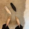 Office Shallow Pointed Toe Beige Fashion Leather Casual Shoes For Women Low Heel Elegant Woman Footwear Genuine Mark Wholesale L