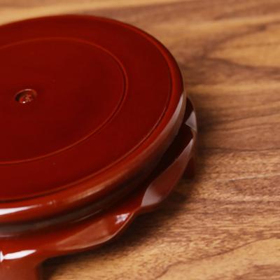 Imitation Solid Wood Round Rotate Vintage Home Decoration Antique Stand Base Ornament Vase Base Teapot Display Holder
