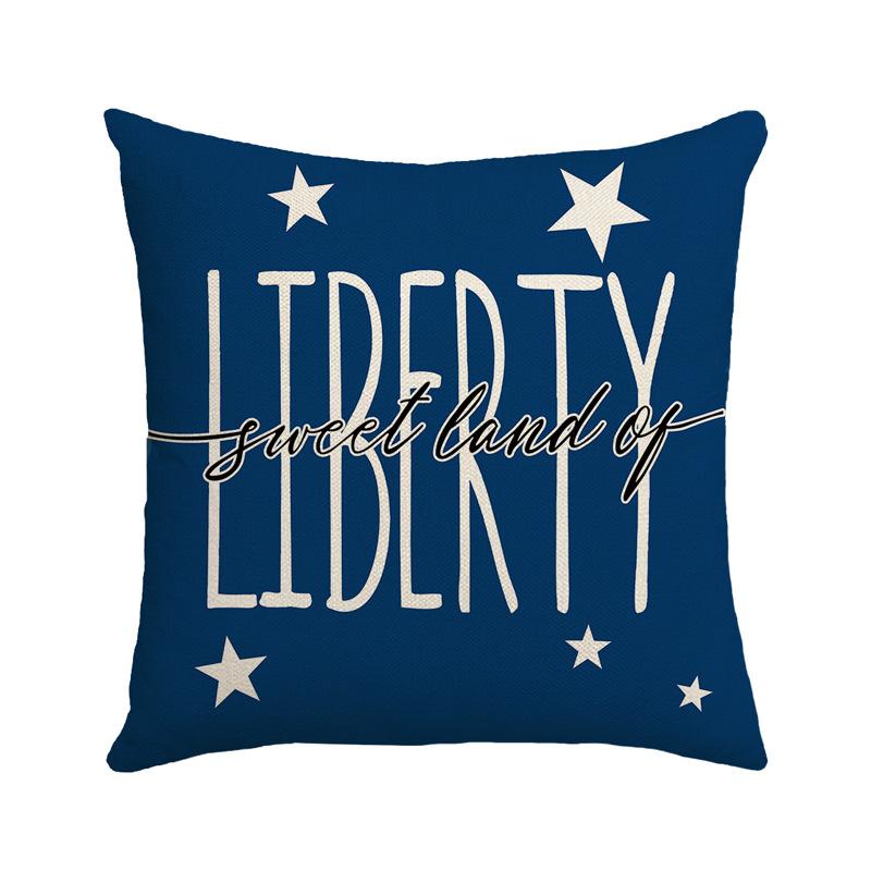 Independence Day Letter Printed Cushion Cover Memorial Memorial Pillow Linen Sofa Office Cushion Cover