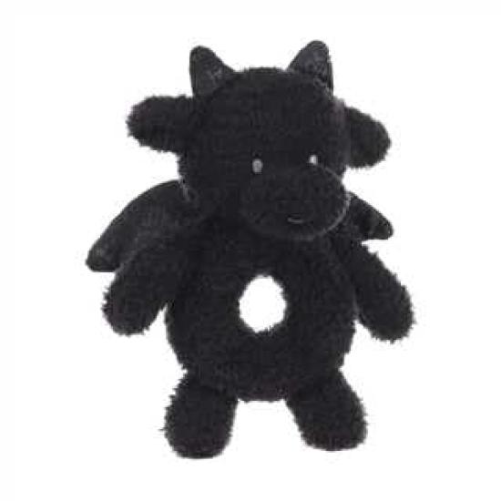 Apricot Lamb Black Dragon Rattle, Soft Baby Stuffed Animal Rattle Toy for Boys and Girls, Lovely for Newborns, 0-3 Months, 0-6 Months+, 12cm