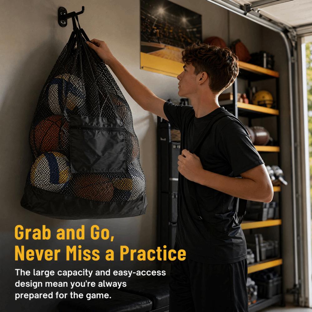 Large Capacity Sports Ball Bag Mesh Mesh Sports Equipment Bag Basketball