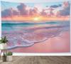 Tropical Sunset Ocean Beach Wave Wall Tapestry Decor Print Room Decoration Backdrop