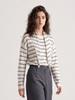 Women's Lightweight Striped Wool Pullover Sweater & Scarf Set - Anti-static, Machine Washable