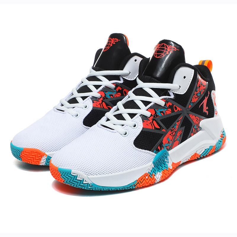 Basketball Shoes Men's Shoes Spring and Summer New High-top Friction Sound Non-slip Wear-resistant Fly-woven Mesh Student Actual Sports Shoes