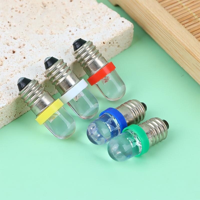 5PCS E10 LED Screw Base Indicator Bulb Cold White 12V DC Light Bulb  Low Power Consumption