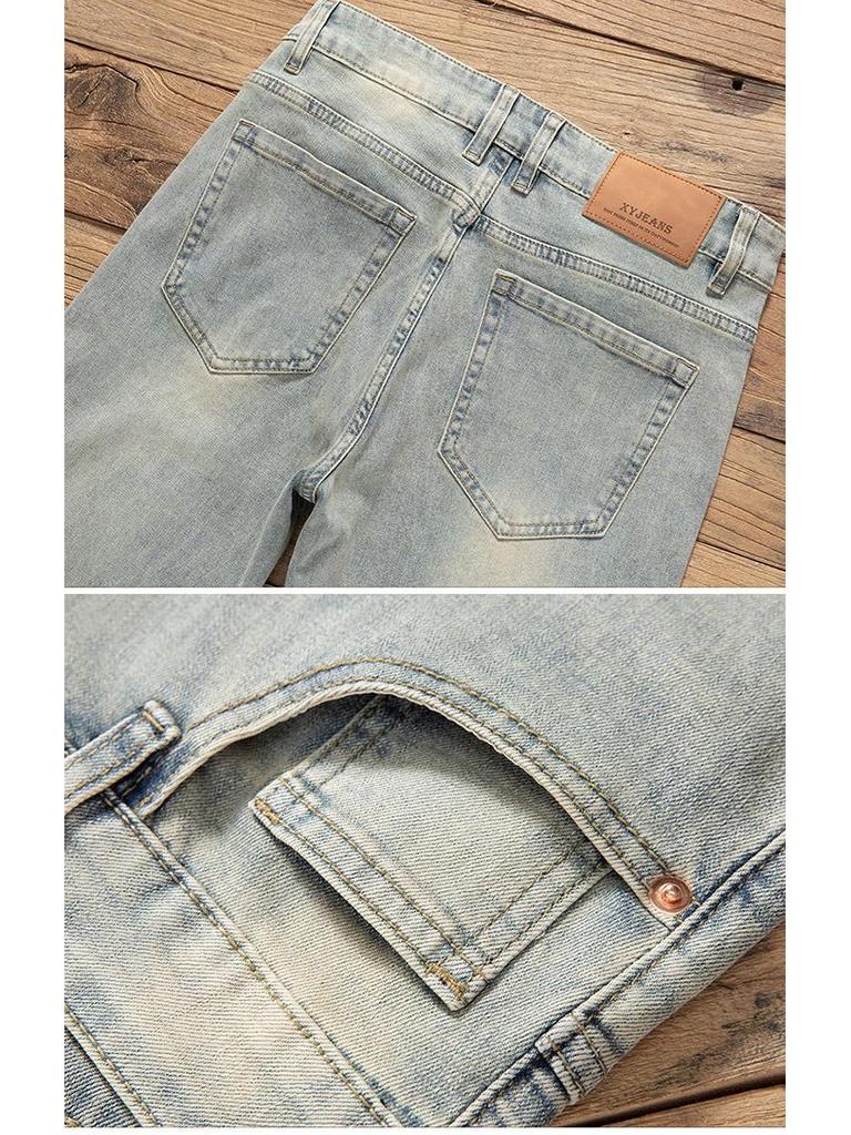 2024 Pánské Slim Fit Světlé Retro Elastické Džíny – Trendy a Všestranné