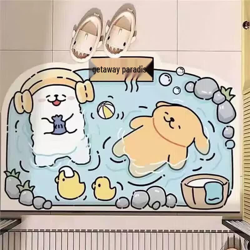 Cute Puppy Cartoon Bathroom Mat