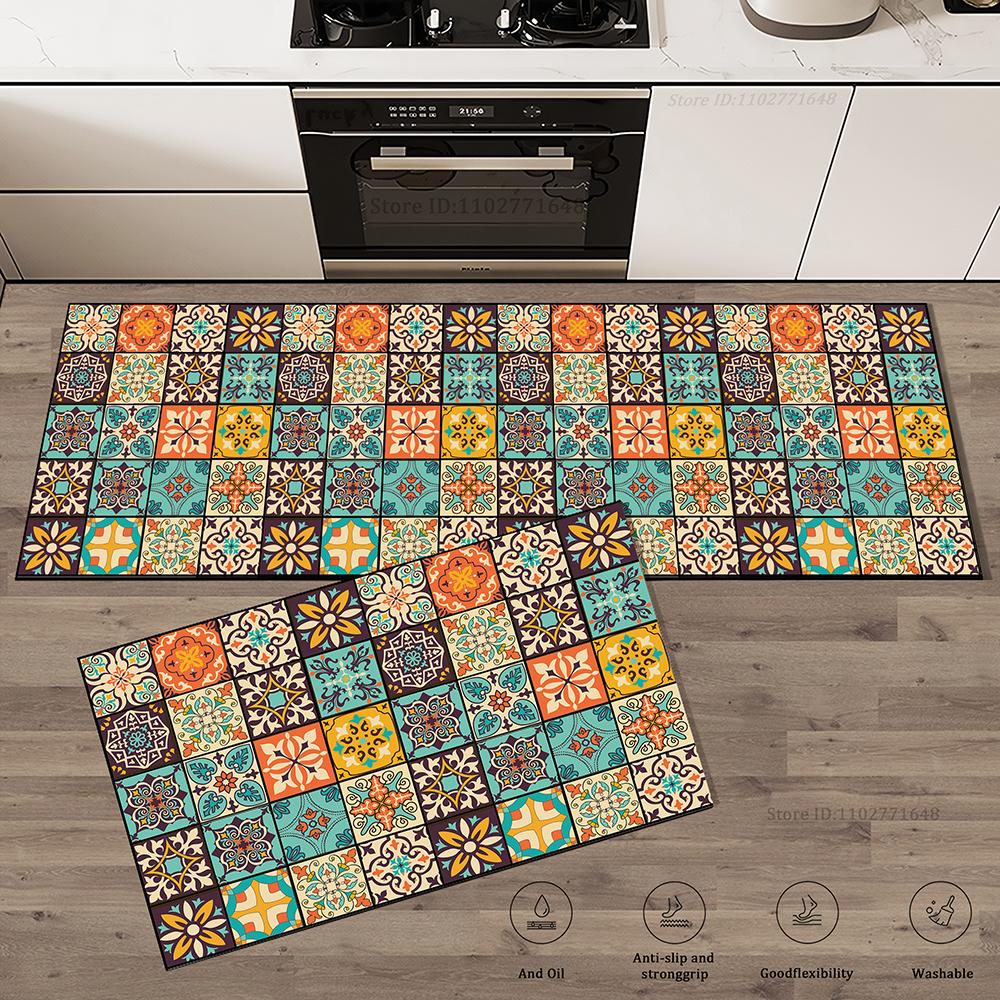 

Ретро Кухонные Коврики Нескользящие Впитывающие Спальня Роскошный Входной Дверной Коврик Моющийся Противоусталостный Ковер Длинный Большой Водонепроницаемый Мат 40cmx60cm 1pc