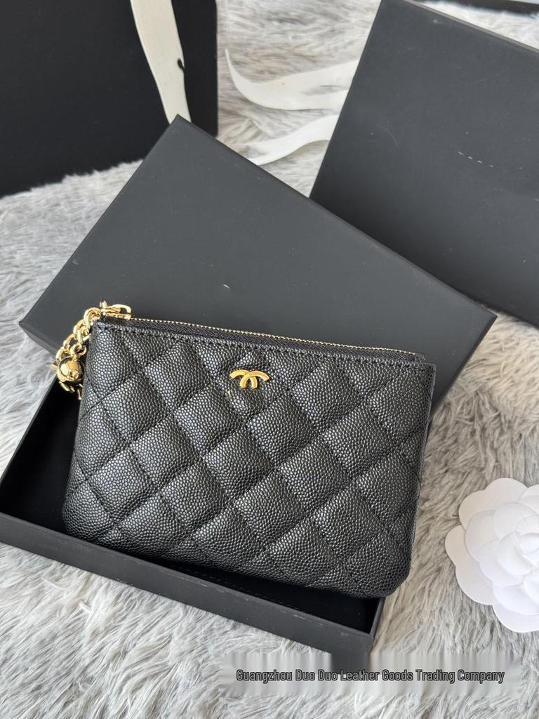 Trendige Echtleder-Kartenhalter-Geldbörse mit Rautenmuster