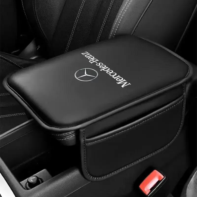 Car Armrest Storage Box Mat Center Arm Rest Protection Cushion For Mercedes Benz AMG W210 W211 W124 W168 W176 W203 CLA CLK GLA