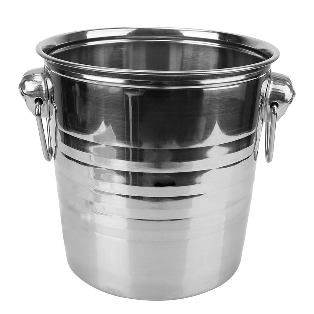 Ice Cube Maker Champagne Wine Beer Bucket 5L Stainless Steel Wine Beer Cooler Bucket For KTV Bar Kitchen Party Barware