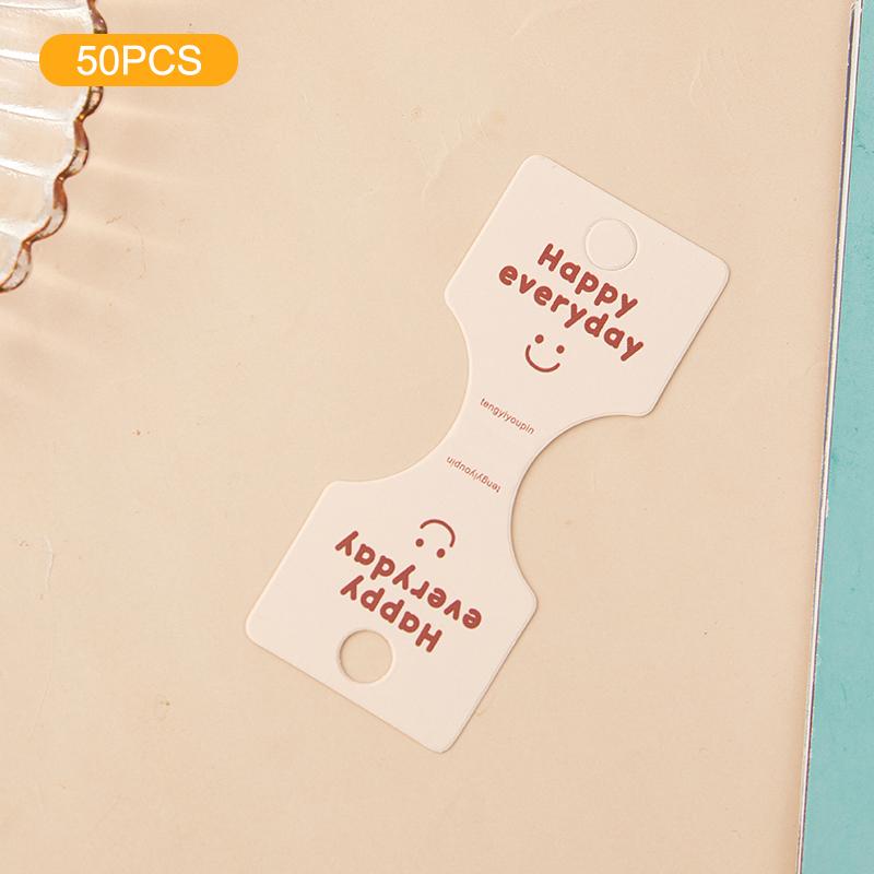 50Pcs Colored Letters Fold Packing Cardboard Display Cards For Handmade Necklace Headwear Hairband Jewelry Display Tag Cards