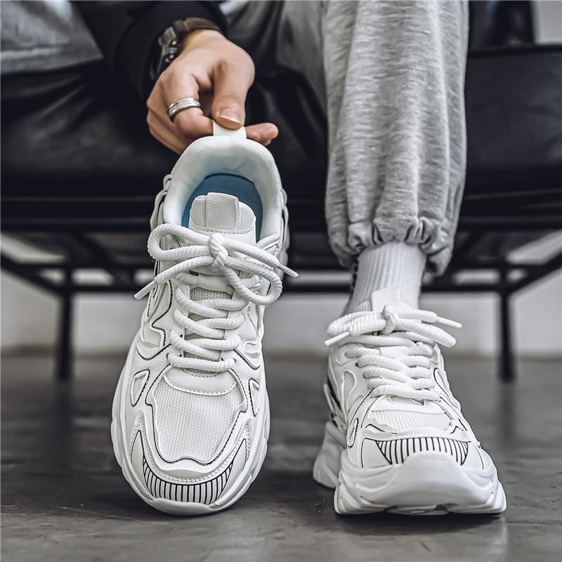 Internet celebrity men's shoes summer breathable mesh running sports shoes boys and teenagers Putian tide brand versatile platform dad shoes