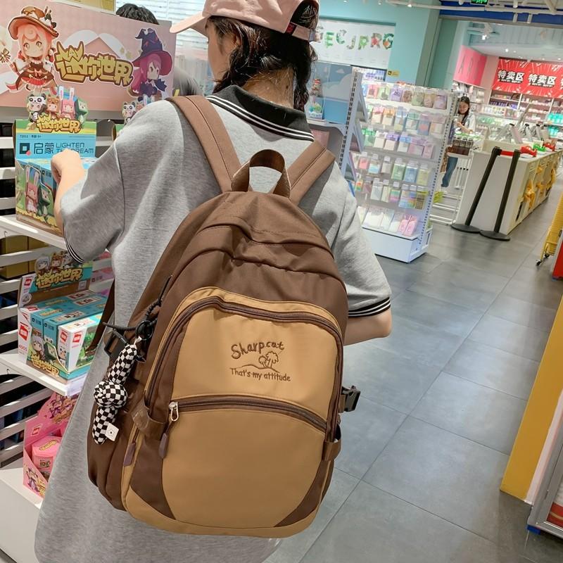 Color Matching Ins College Style Student Schoolbag Summer New Junior High School Student Backpack