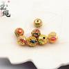 Ancient Gold Enamel Hollow Beads for DIY Bracelets & Necklaces