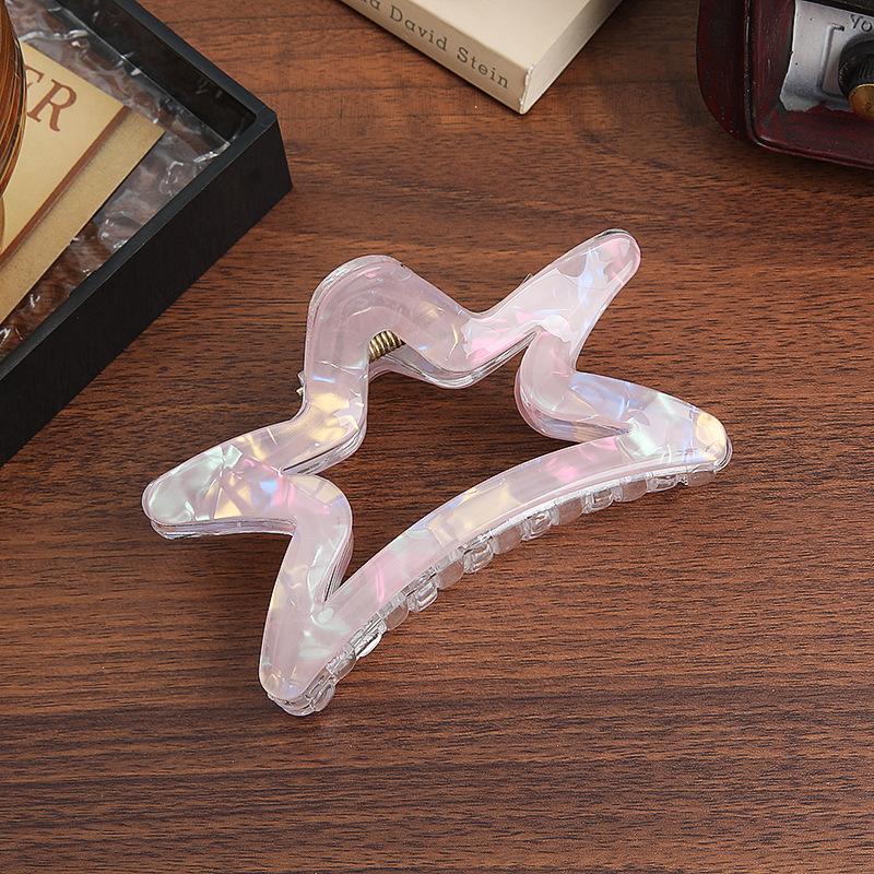 Ice Through Acrylic Star Grab Clip Fashion High-End Girl Daily Hair Disc Shark Clip Hair Grab