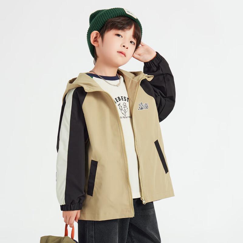 Duoduojia Boys Academy Style Spliced Hooded Jacket 110