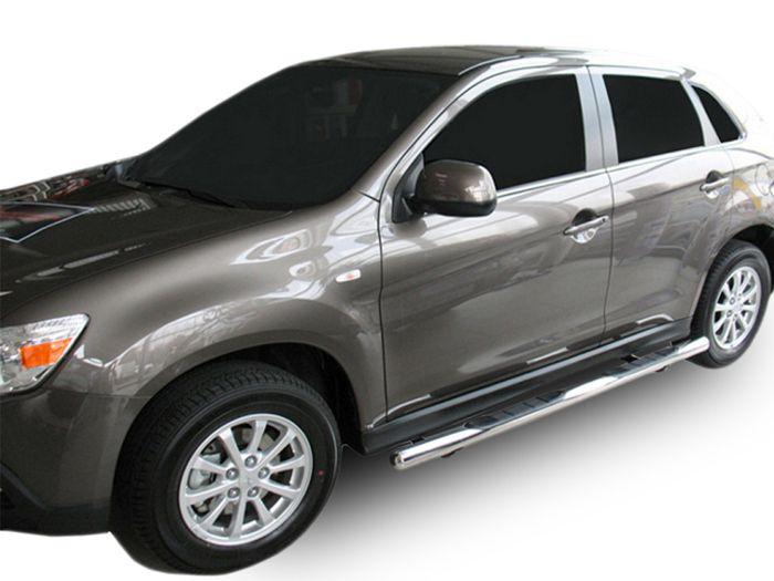 Tubes Marche-Pieds - J&amp;J Automotive - Compatible Mitsubishi ASX 2010 - 2 pièces - Noir - Voiture