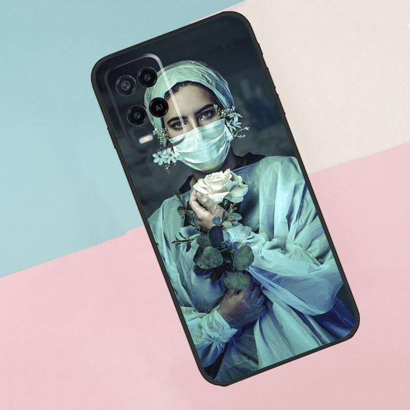 Cartoon Medicine Doctor Nurse For Oppo A16 A76 A96 A15 A80 A60 A40 A94 A54 A98 A78 A18 A38 A58 A17 A77 A74 A57S Phone Case