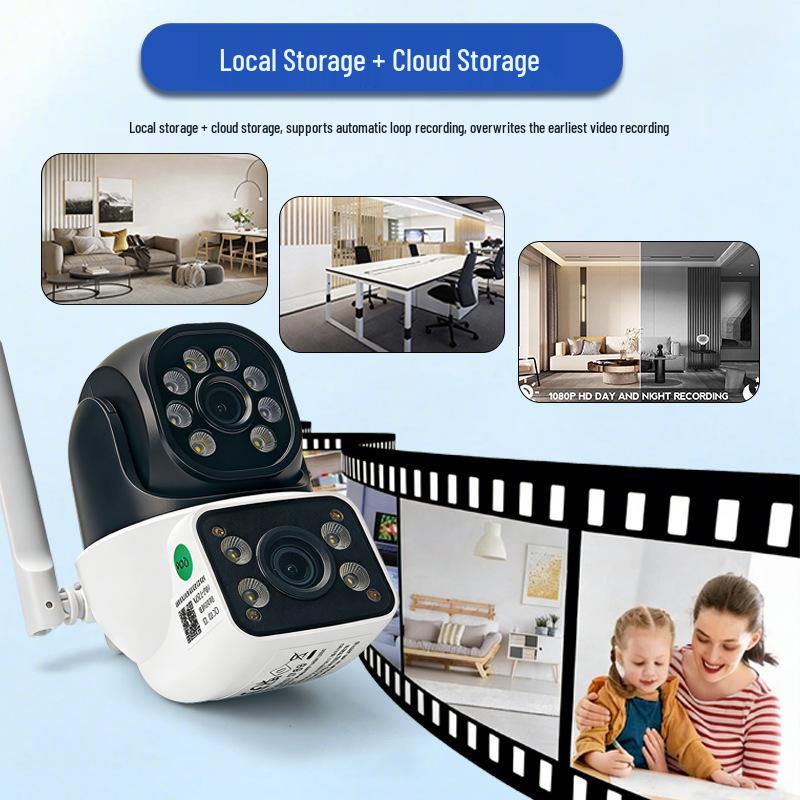 Outdoor Dual-Lens Night Vision HD Security Camera