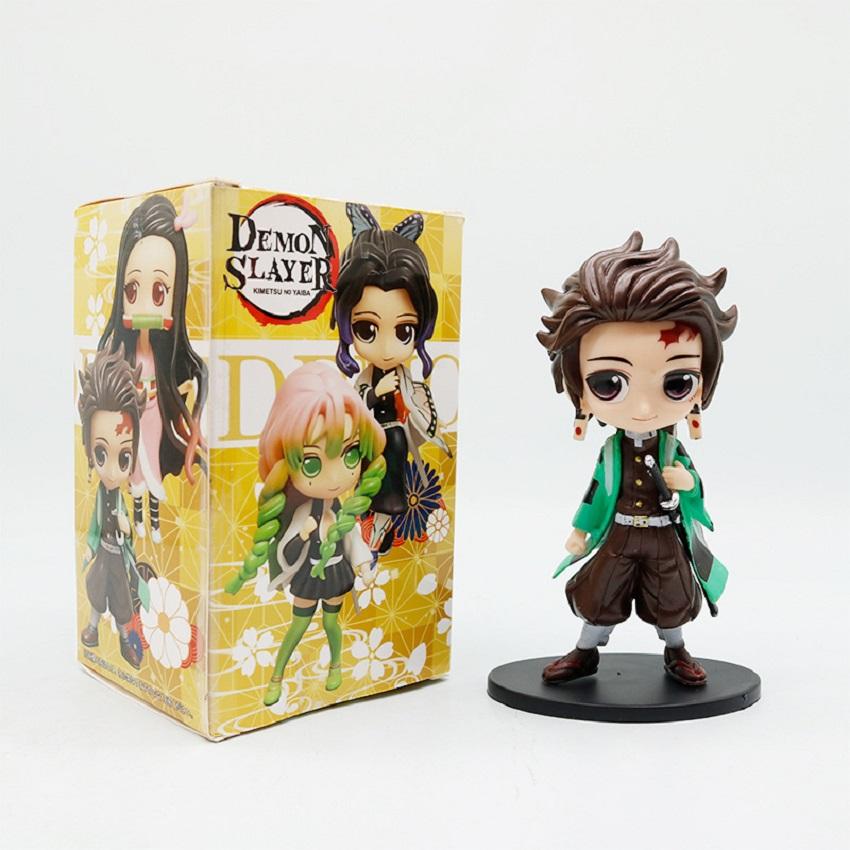 Big Head Style Demon Slayer Kimetsu No Yaiba Anime Figurines PVC Dolls Desktop Decoration Model Toys Festival Gifts Box