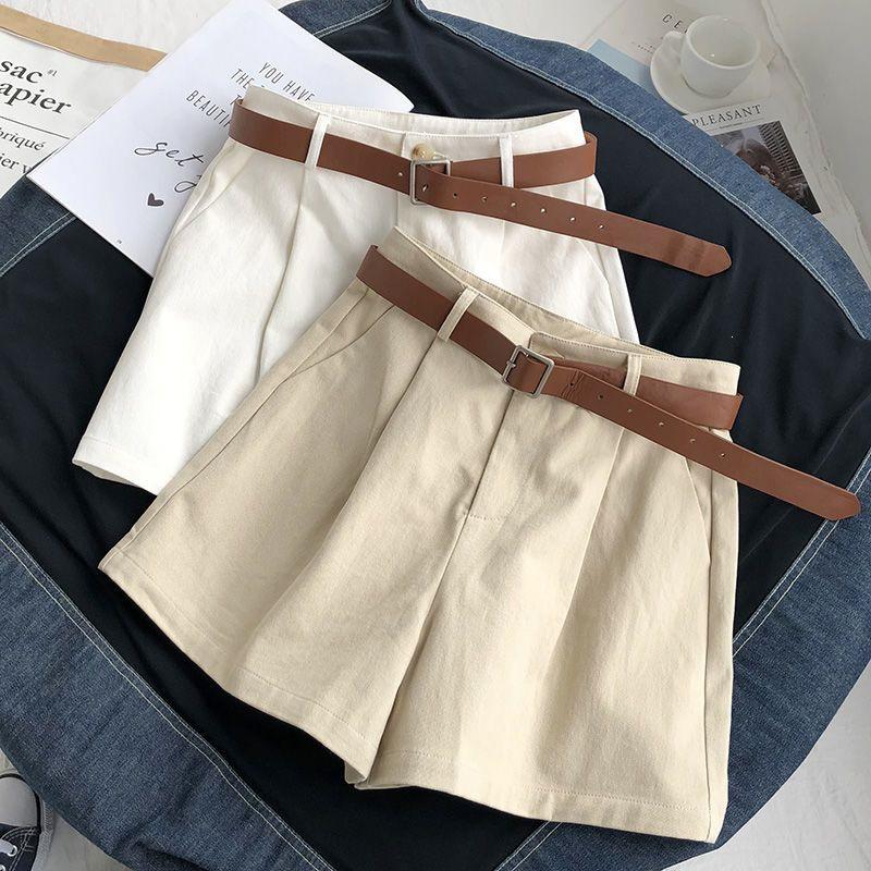 Women's High Waist Summer Workwear Shorts - Korean Style Loose A-Line Wide Leg Pants, Slimming and Casual, 2026 Trendy.